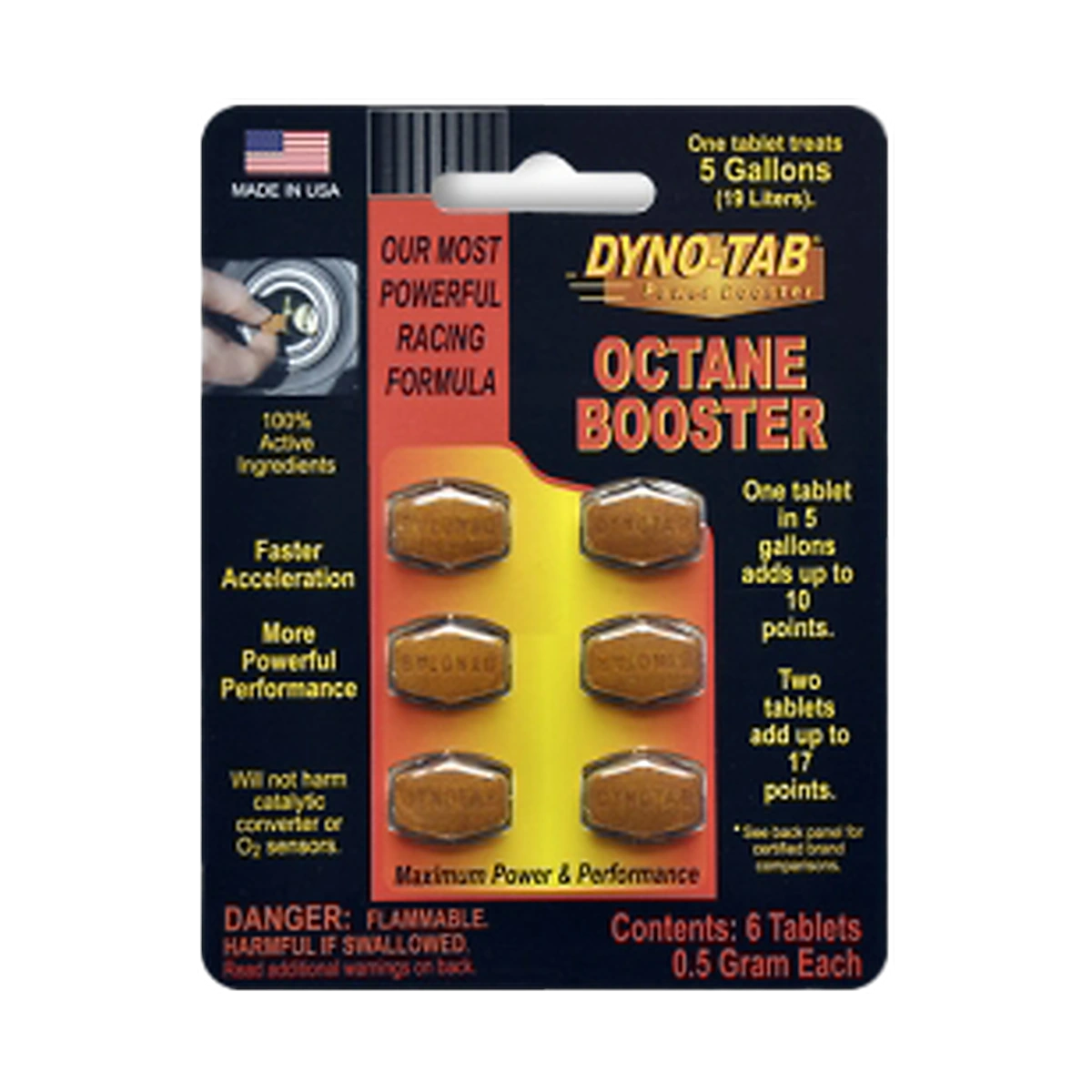 نمای جلوی رسمی بسته قرص اکتان داینو‌تب HP Octane Booster مدل 45456
